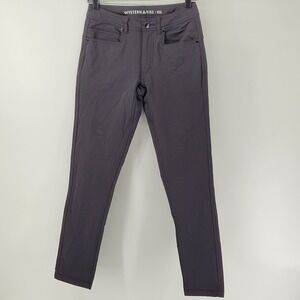 Western Rise Evolution Pants Men 28 Charcoal Grey Slim Straight Stretch Travel